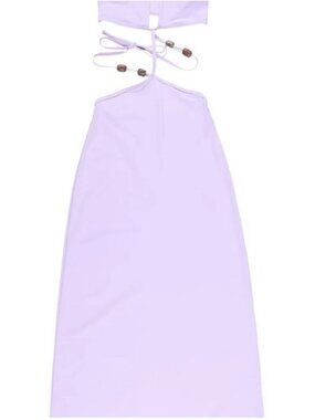 Christopher Esber Gemstone Cutout Dress Size 2 Elegant Lavender Halter Maxi Dres